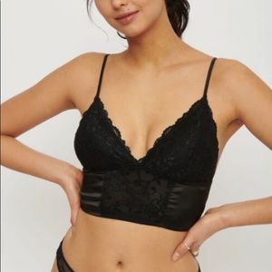 Satin Bralette with Lace